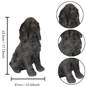 20'' Antique Finish Realistic Sitting Cocker Spaniel Dog Statue