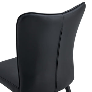 Modern Chair Set 4 Pieces With Vertical Backrest Design For Kitchen And Living Rooms - Black