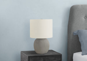 Lighting, Table Lamp, Concrete, Contemporary - Gray / Cream