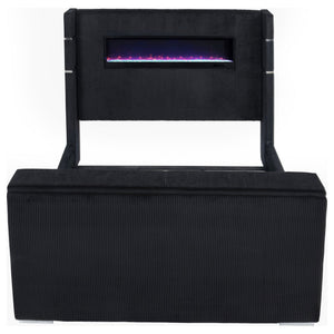 Tisdall California King Flame Visualizer TV Bed Black