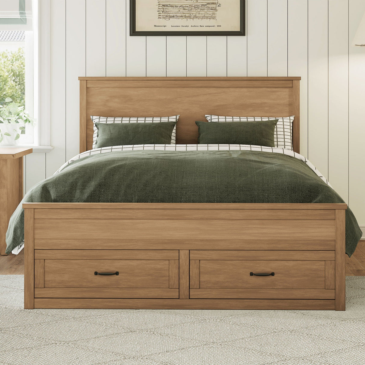 Modern Storage Platform Bed Frame With 6 Drawers