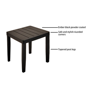 3PC Outdoor Aluminum Patio Furniture Chaise Lounge Set, 2 Chaise & 1 End Table with Modern Tapered Feet, Pneumatic Adjustable Backrest for Effortless Reclining, Wheels, Sunbrella Cushion, Ember Black