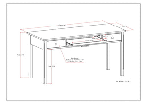 Avalon - Large Desk - Tobacco Brown