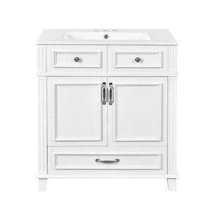 Bathroom Vanity with Sink and Storage Cabinet - White, Blue, or Dark Green