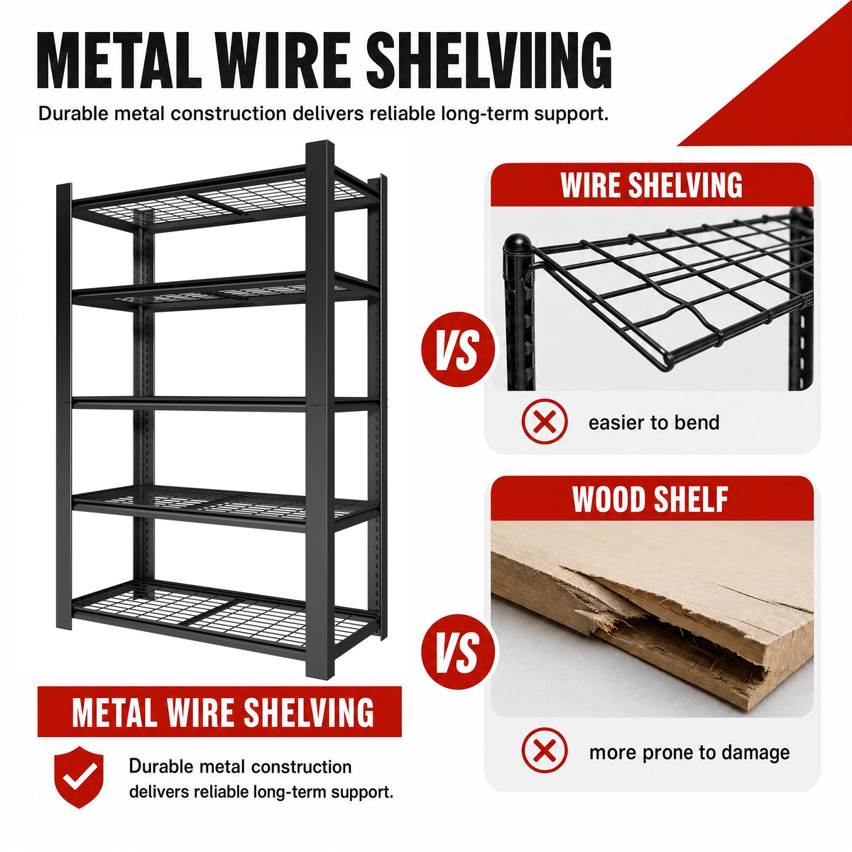 72"H 5-Tier Heavy Duty Shelving Rack