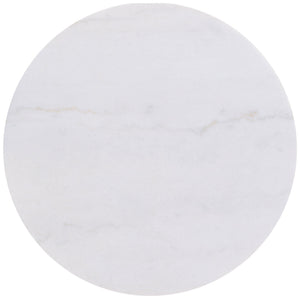 Jason 2-piece Round White Marble Coffee Table Set Honey Brown