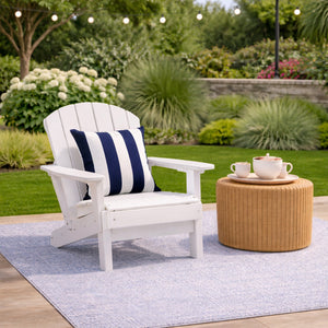 8 Pack Outdoor/Indoor Throw Pillows with Inserts - Navy/White Striped