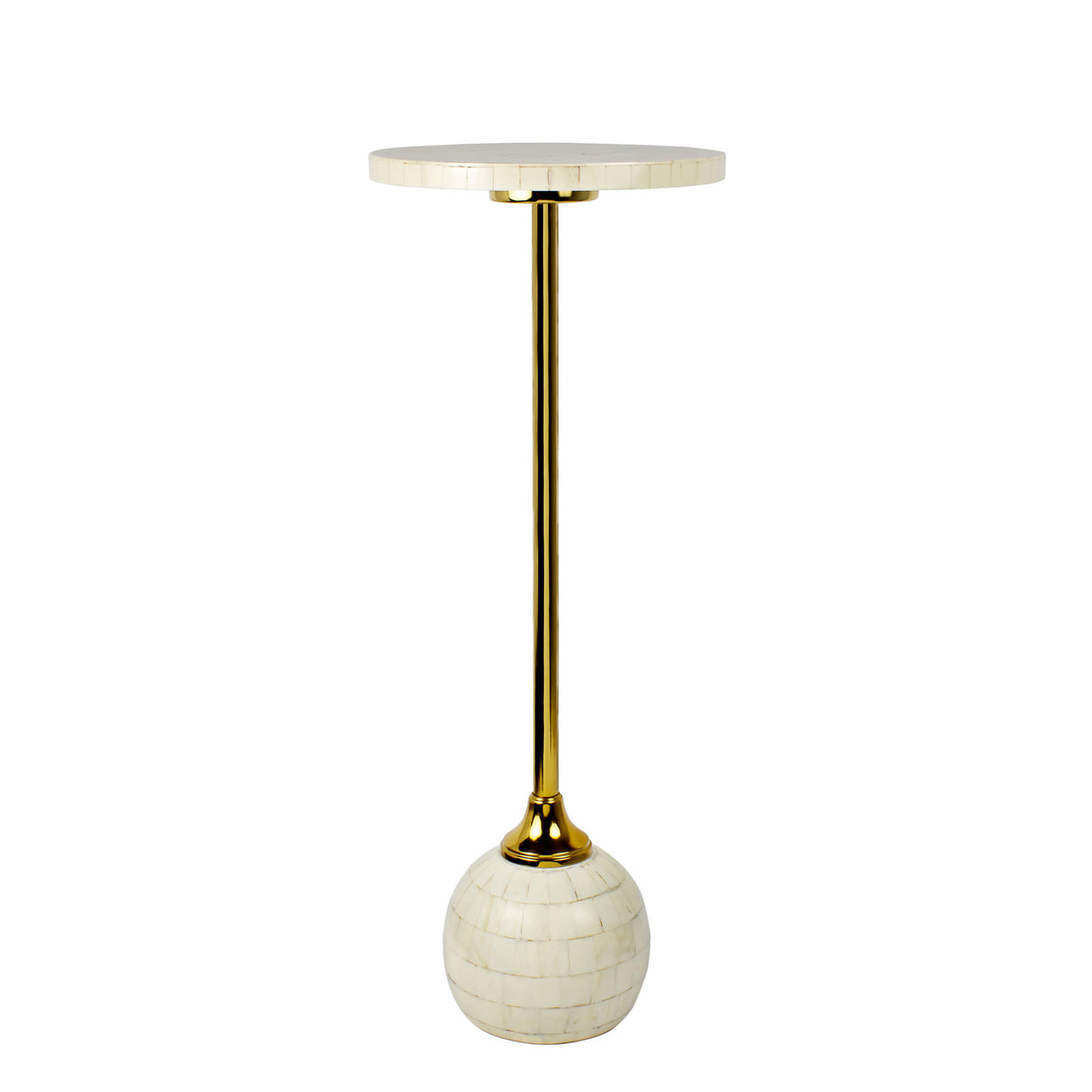 Evelyn Modern Glam Metal/Resin Mosaic Pedestal Drink Table