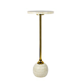 Evelyn Modern Glam Metal/Resin Mosaic Pedestal Drink Table