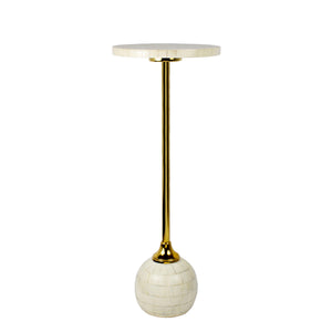 Evelyn Modern Glam Metal/Resin Mosaic Pedestal Drink Table