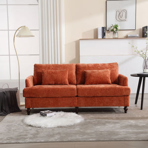 Mid Century Modern Fabric Loveseat Sofa, 2 Seat Upholstered Couch