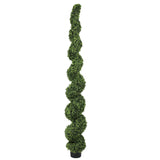 7FT Spiral Topiary Trees Artificial Outdoor Faux Boxwood Plants