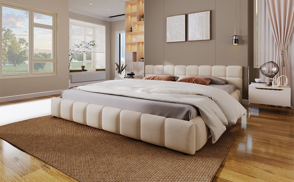 Elegant Chenille Upholstered Bed