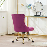 Office Chair Modern Velvet Upholstered Tufted Button Purple