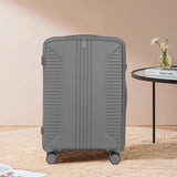 3-Piece PP Spinner Wheel Luggage Set 20/24/28 Silver Grey