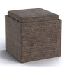Rockwood - Upholstered Cube Storage Ottoman With Tray