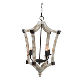 4 Light Chandelier with Adjustable Chain in Cream Finish