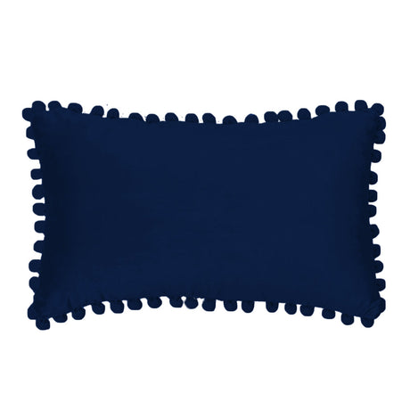 12''x20'' Velvet Pom-Pom lumbar support Throw Pillow | 7 Colors – Soft & Playful Ball Trim Design | Chic Lumbar & Accent Pillow | Insert Included
