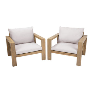 Stylish Outdoor Chair Set With Cushions For Garden (Set of 2)