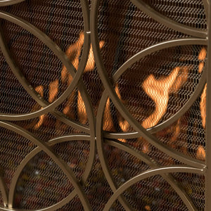 Thayer Single Panel Iron Fireplace Screen With Geometric Design