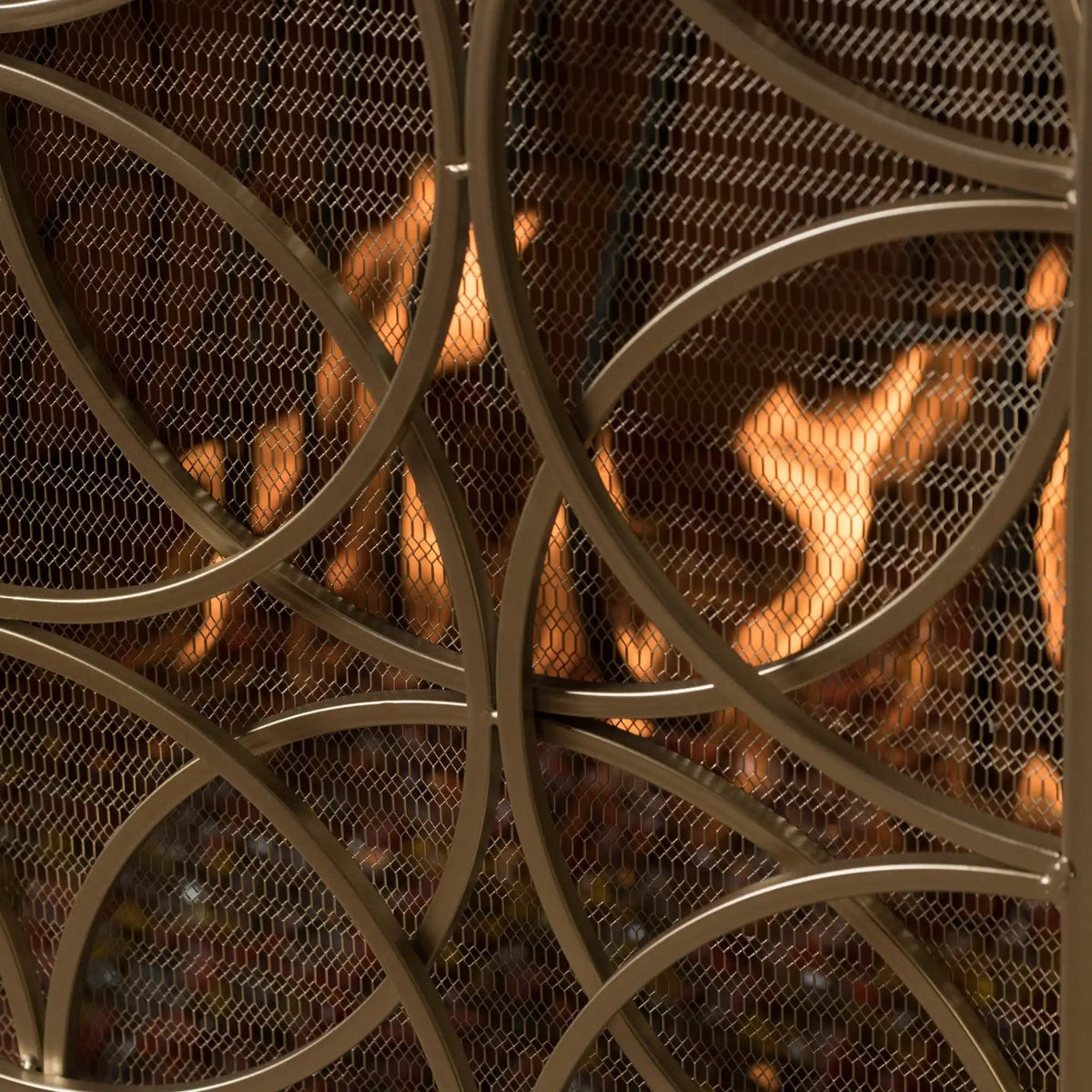 Thayer Single Panel Iron Fireplace Screen With Geometric Design