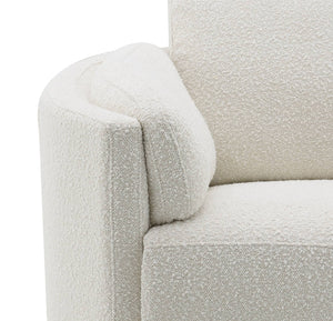 Sagen Beige Boucle Glider Recliner with Swivel