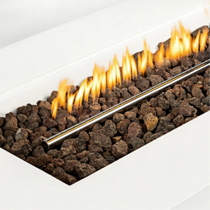 Outdoor Rectangle Propane Fire Pit Table 60 Inch, White