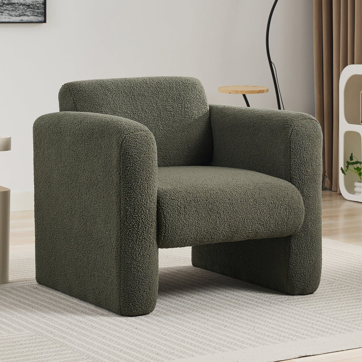 Marlowe Modern Sherpa Upholstered Comfy Reading Accent Chair