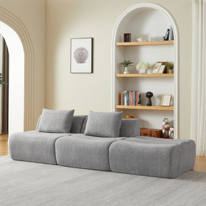 Oversized 3 Seater Compressed Sofa with Chenille Fabric