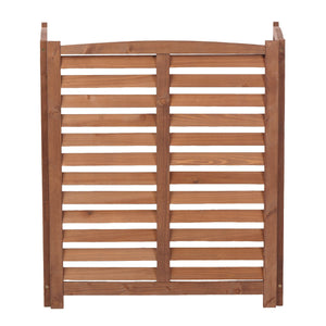3 Panel Outdoor Air Conditioner Fence With Privacy Screen - Brown