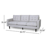 Jenny - Contemporary Tufted Fabric 3 Seater Sofa