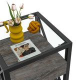 Set of 2 Modern End Tables with Drawer - Nightstand