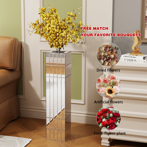 Tall Floor Vase 29.92" Mirrored Floor Vase for Home Decor