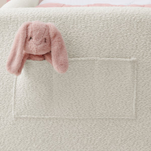 Twin Size Upholstered Platform Bed with Rabbit Ear Headboard
