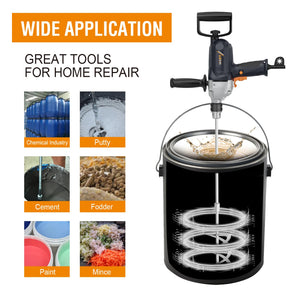 Drill Mixer Set with Spade Handle 1/2 Inch Electric