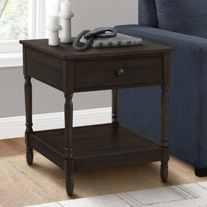 Accent - Table, 2 Tier, Square, Traditional - Walnut