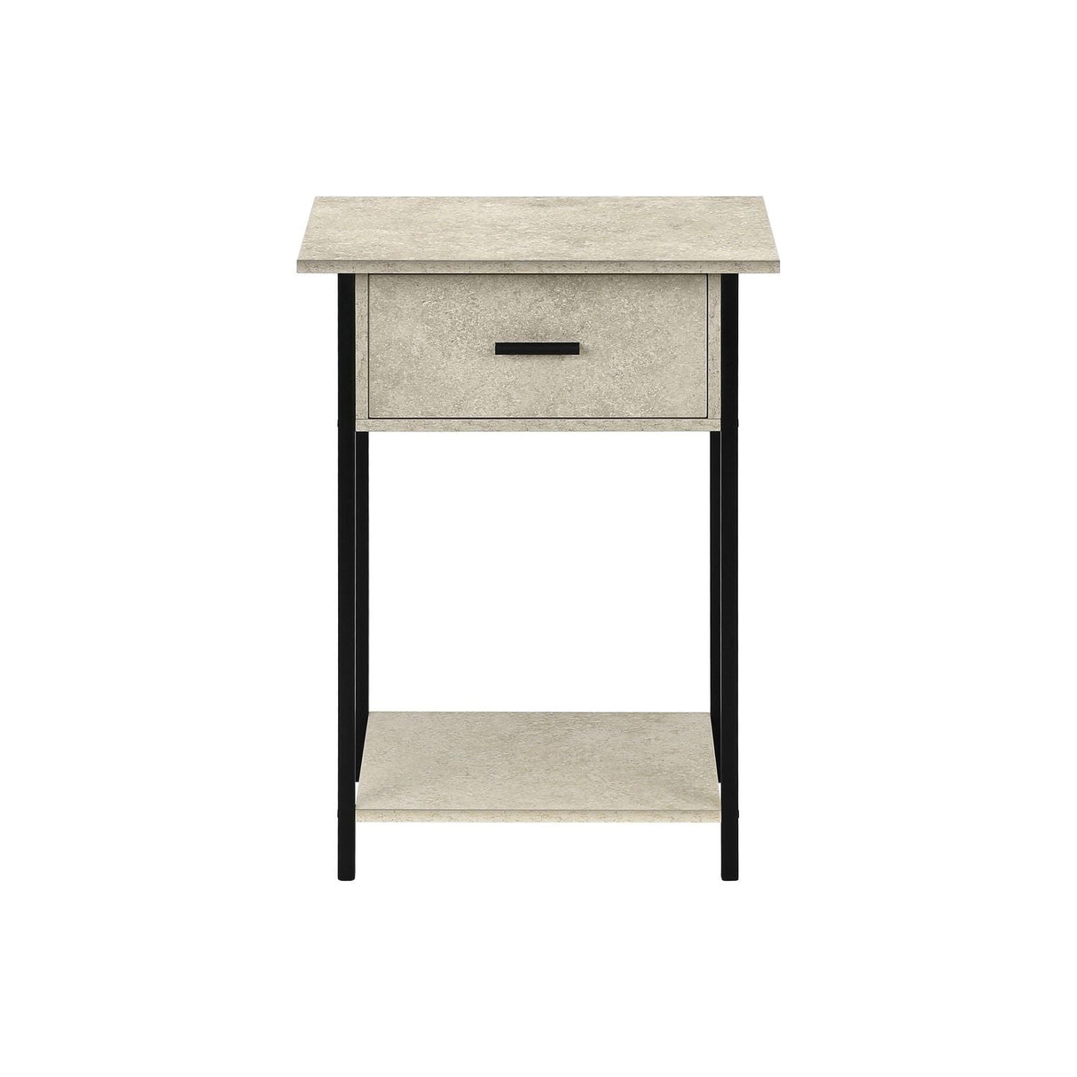 Contemporary 2 Tier Accent Table With Storage Drawer