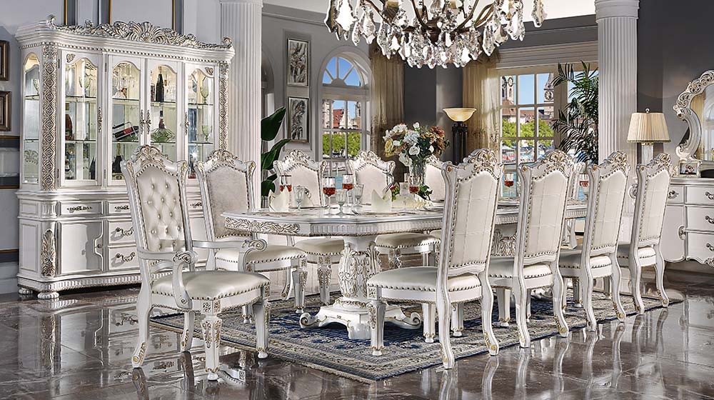 Vendome - 30" Dining Table With Pedestal Base - Antique Pearl