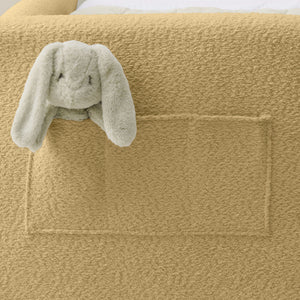 Cute Rabbit Ear Upholstered Platform Bed Frame With Safety Rail
