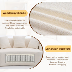 New Boneless L-Shape Sectional Sofa with Curved Chaise
