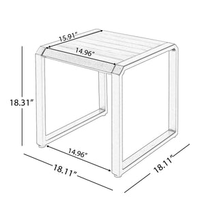 Outdoor Side Table with Teak Wood Top