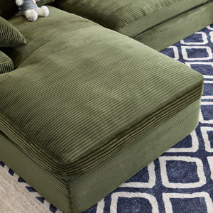 Compressed Sofa With 3 Back Cushions, 2 Throw Pillows