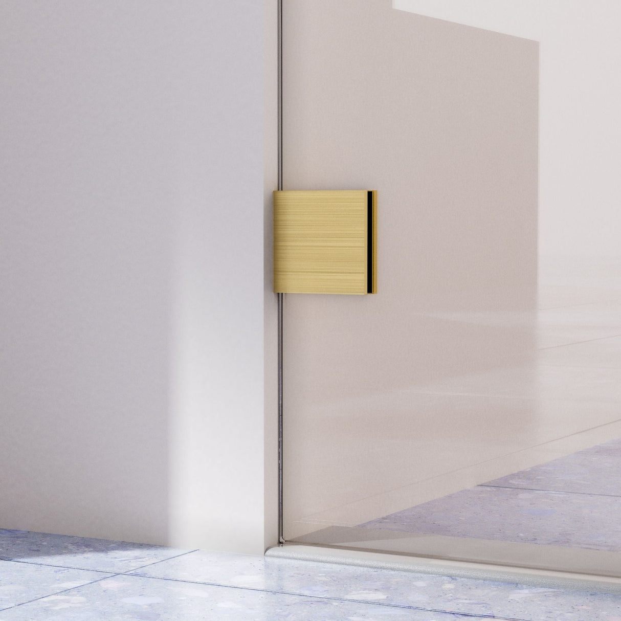 Frameless Single Sliding Soft Close Shower Doors, 5/16" Sgcc Tempered Glass