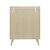 2 Door Shoe Rack, Freestanding, Modern Shoe Storage Cabinet, For Entryway - Natural