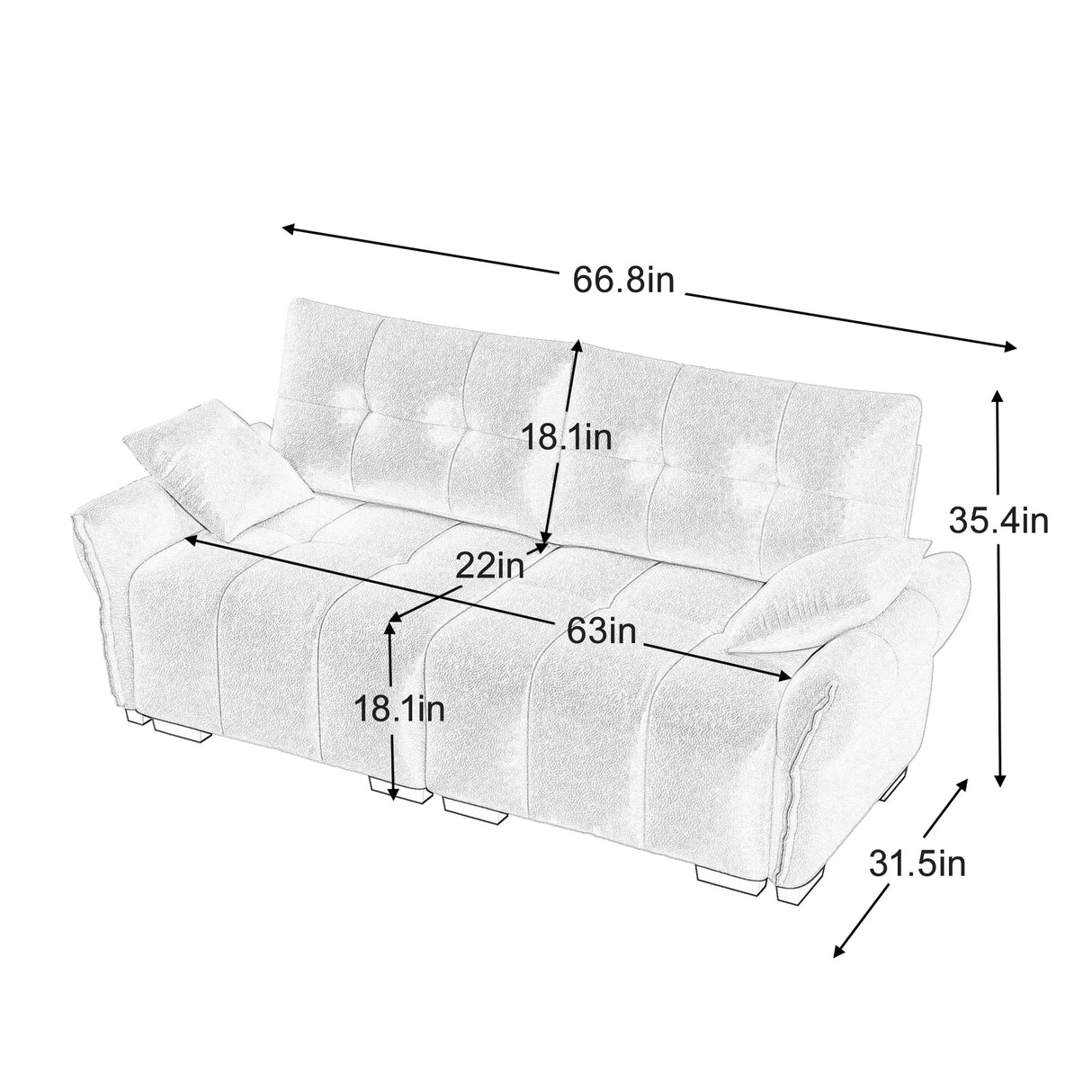 Premium Two-Seater Sofa - Ergonomic Design
