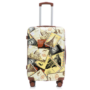 3-Piece PC Spinner Wheel Luggage Set with Printed Pattern