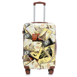 3-Piece Spinner Wheel Luggage Set with Waterproof Polycarbonate Shell - Black Vintage