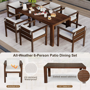 TREXM 7-Piece Patio Dining Table Set for 6