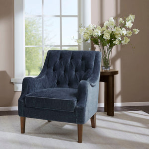 Button Tufted Accent Chair Vintage Style