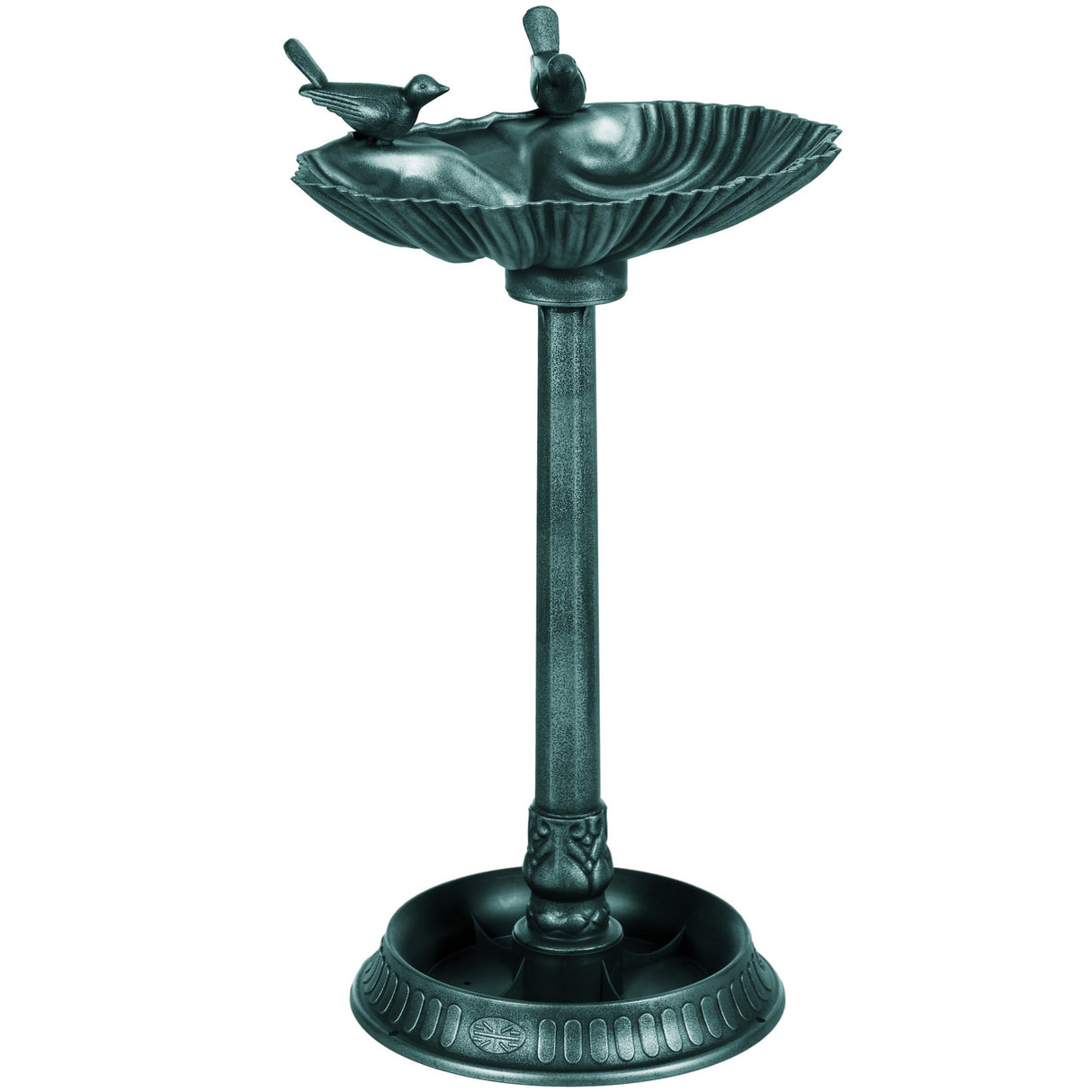 Outsunny 32" Antique Bird Bath with Pedestal Flower Planter Base